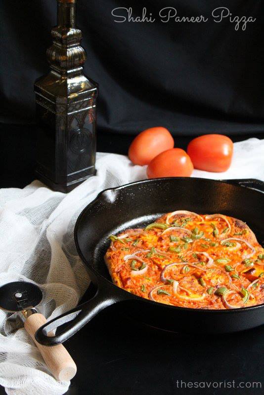 Shahi Paneer Pizza. Indian Fusion Food. The Savorist.
